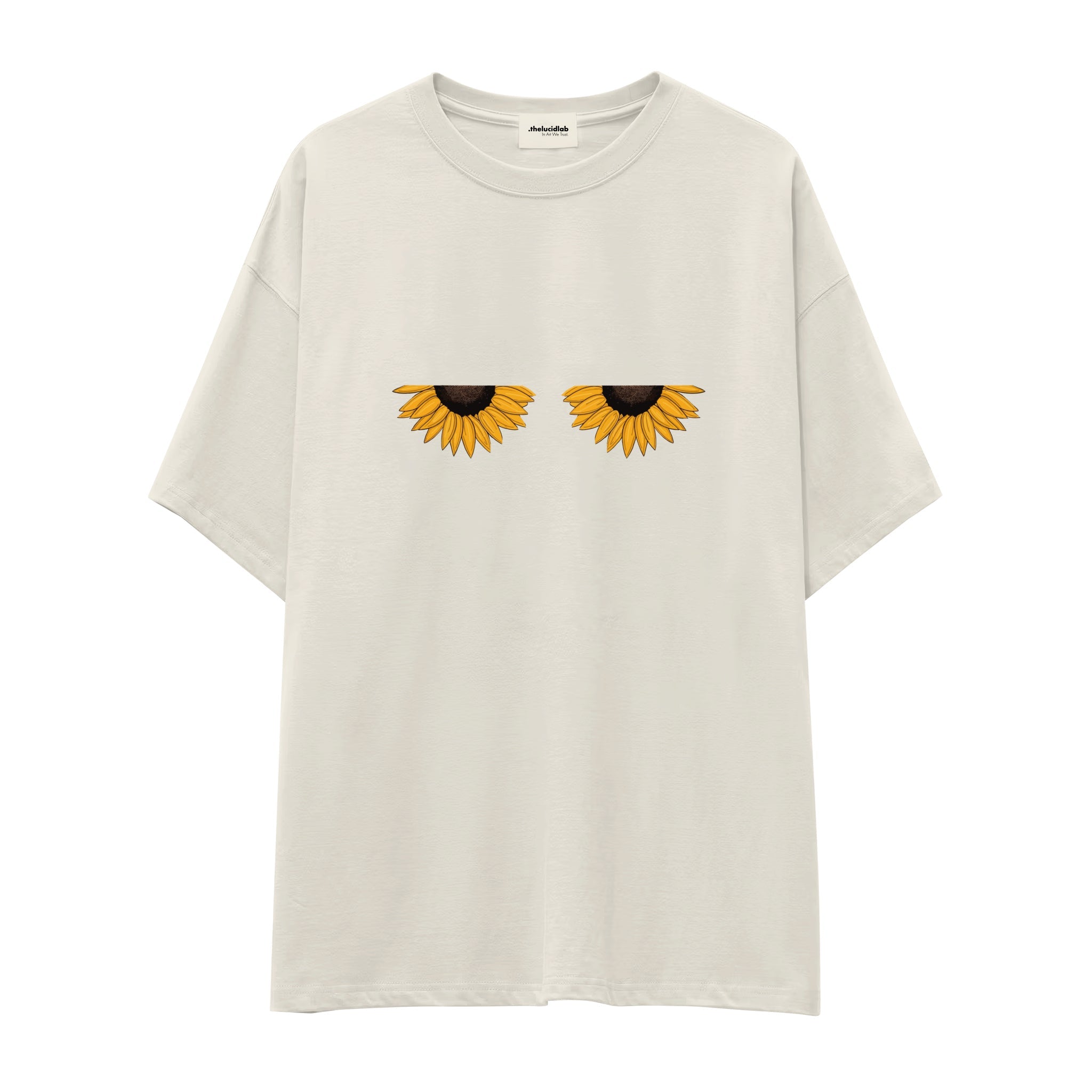 Sunny Side Up Oversize Tişört - ekru