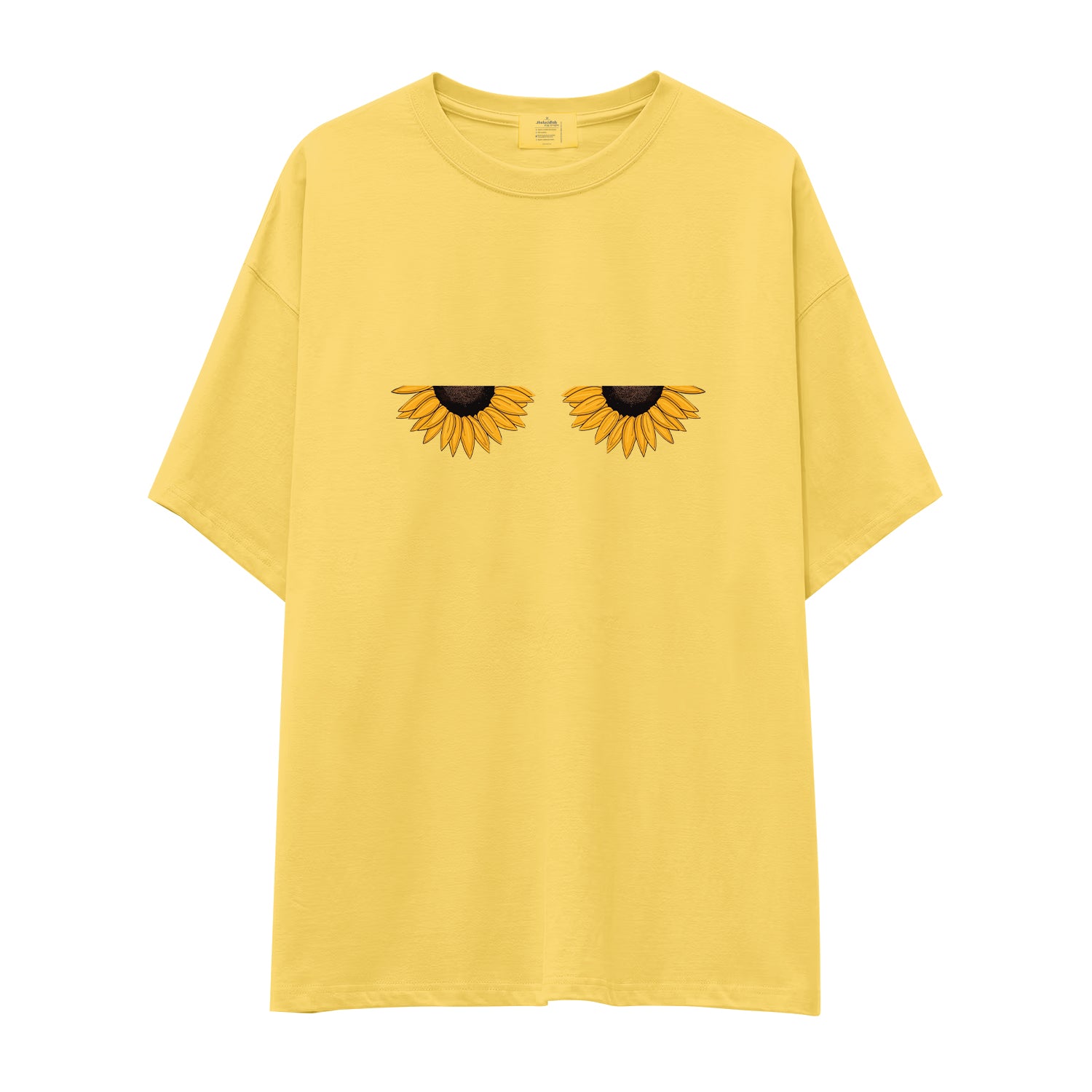 Sunny Side Up Oversize Tişört - sari