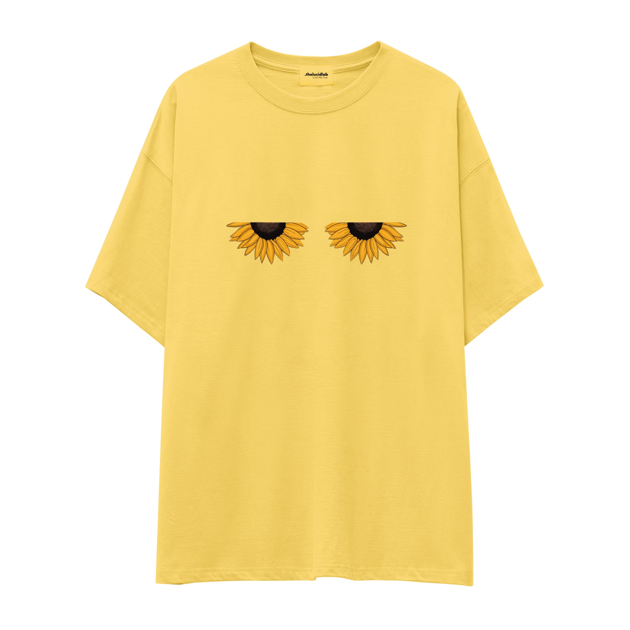 Sunny Side Up Oversize Tişört - sari