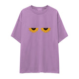 Sunny Side Up Oversize Tişört - lila