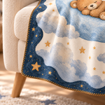 Teddy Moon Polar Bebek Battaniyesi — Kenar ve dikiş detayı