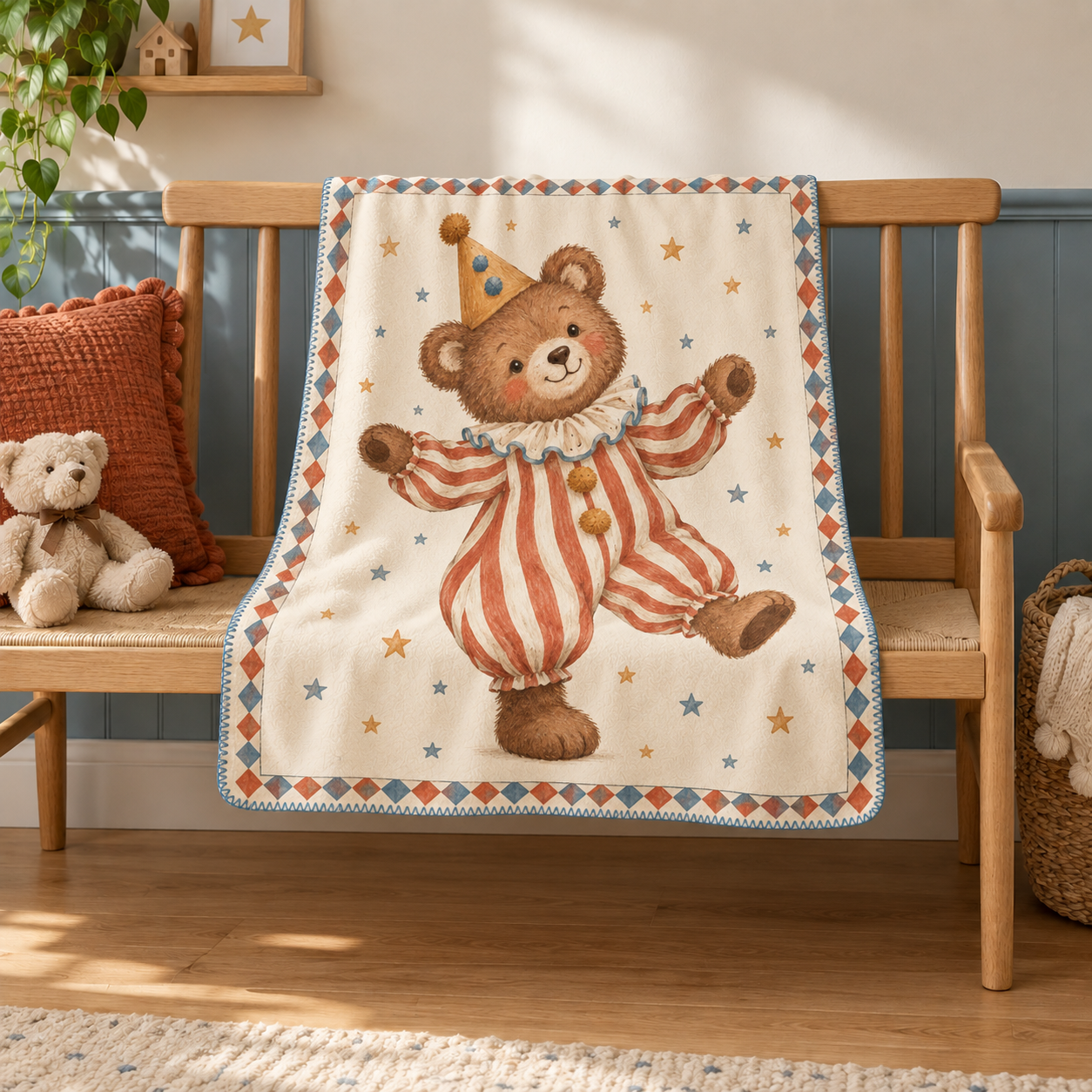 Teddy Parade Polar Bebek Battaniyesi, ayıcık desenli ana görünüm