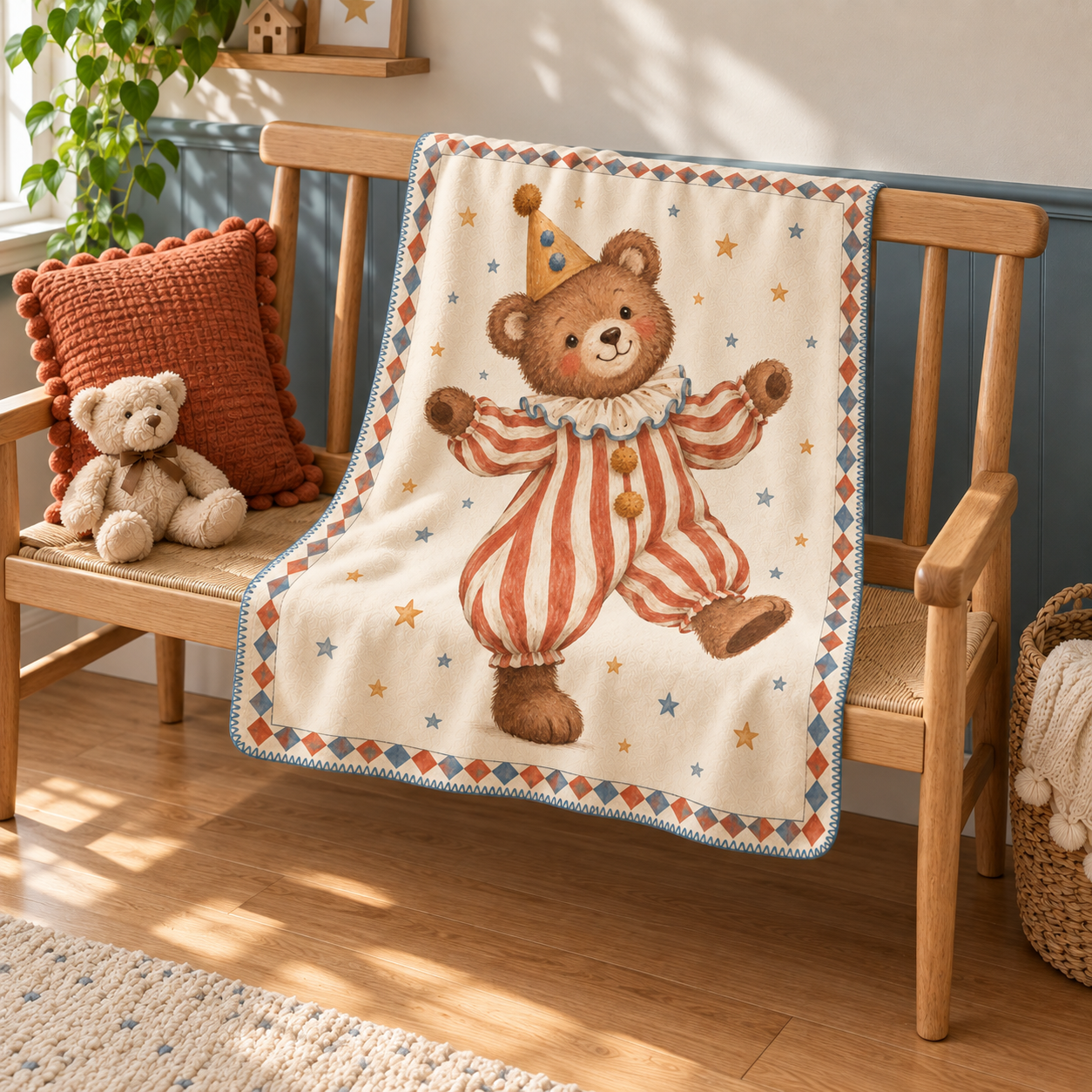 Teddy Parade Polar Bebek Battaniyesi — Çapraz görünüm