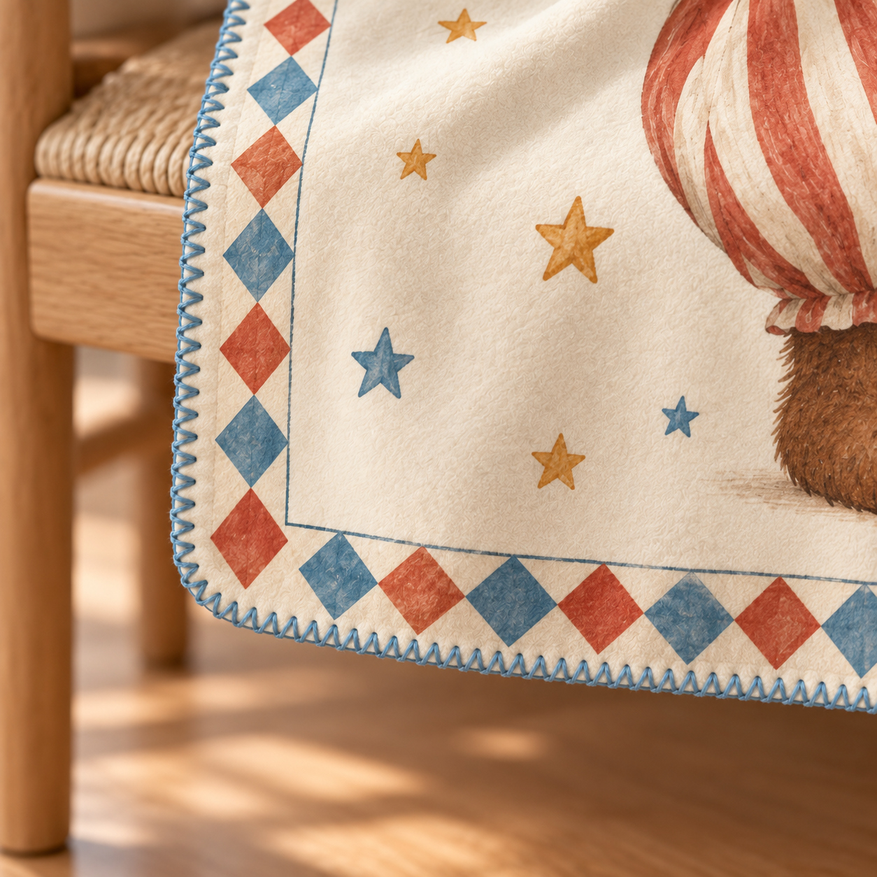 Teddy Parade Polar Bebek Battaniyesi — Kenar ve dikiş detayı