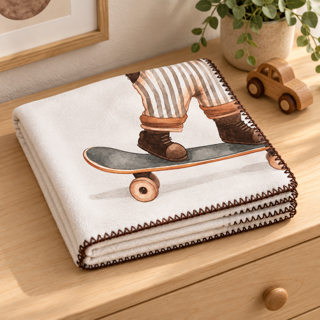 Teddy Rider Polar Bebek Battaniyesi – katlı görünüm