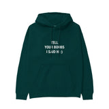 Tell Your Boobs Hoodie - Koyu Yeşil - ön görünüm