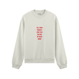 Tell Your Parents Oversize Sweatshirt - Beyaz - ön görünüm