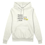 1 Tequila 2 Tequila Oversize Hoodie — Beyaz — Ön baskı