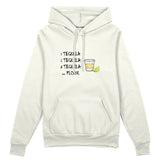 1 Tequila 2 Tequila Oversize Hoodie — Beyaz — Ön baskı