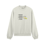 1 Tequila 2 Tequila Oversize Sweatshirt — Beyaz — Ön baskı
