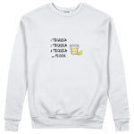1 Tequila 2 Tequila Sweatshirt — Beyaz — Ön baskı