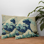 The Great Wave of Kanagawa Çift Taraflı Kırlent Kılıfı 2 Adet