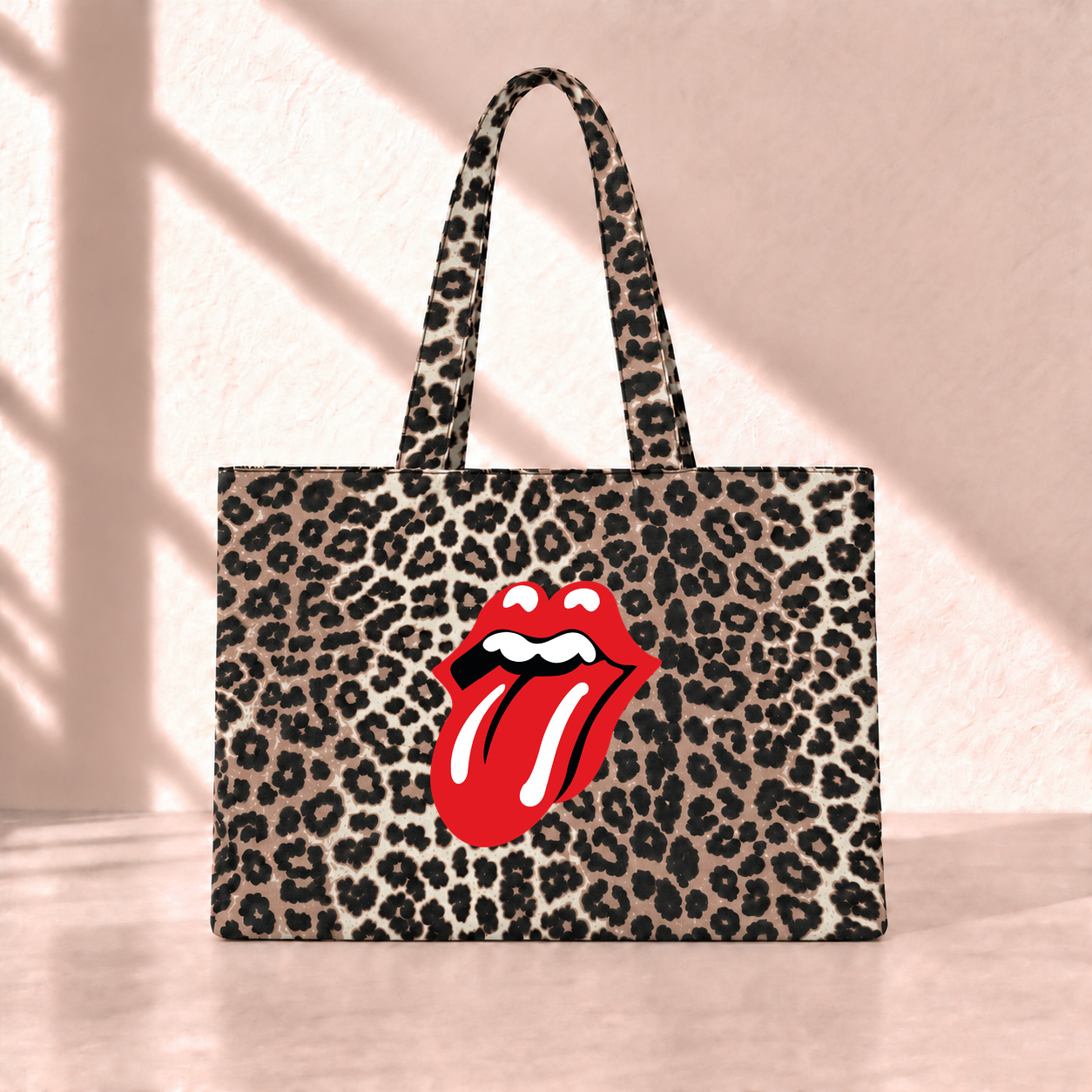 The Rolling Stones Leopard Tote Bag ön görünüm