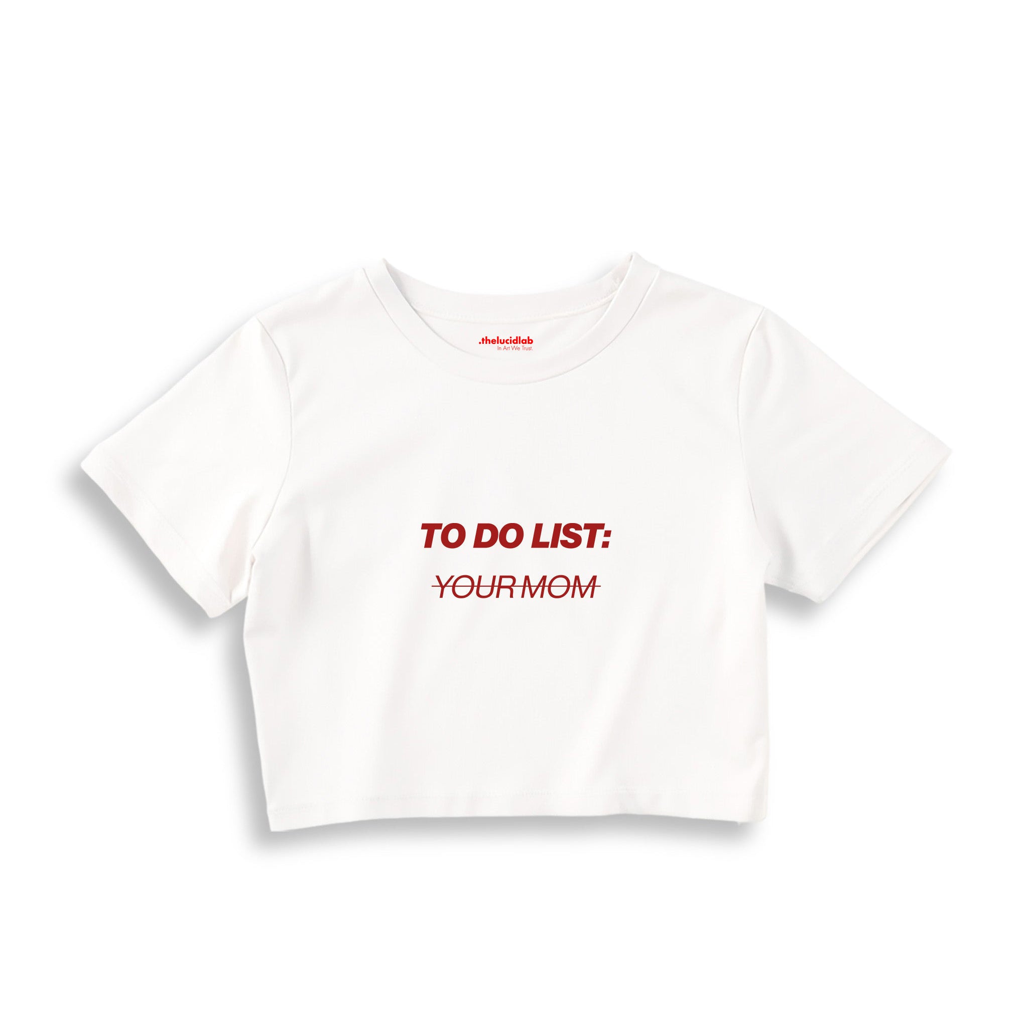 To Do List Crop Tişört — Beyaz