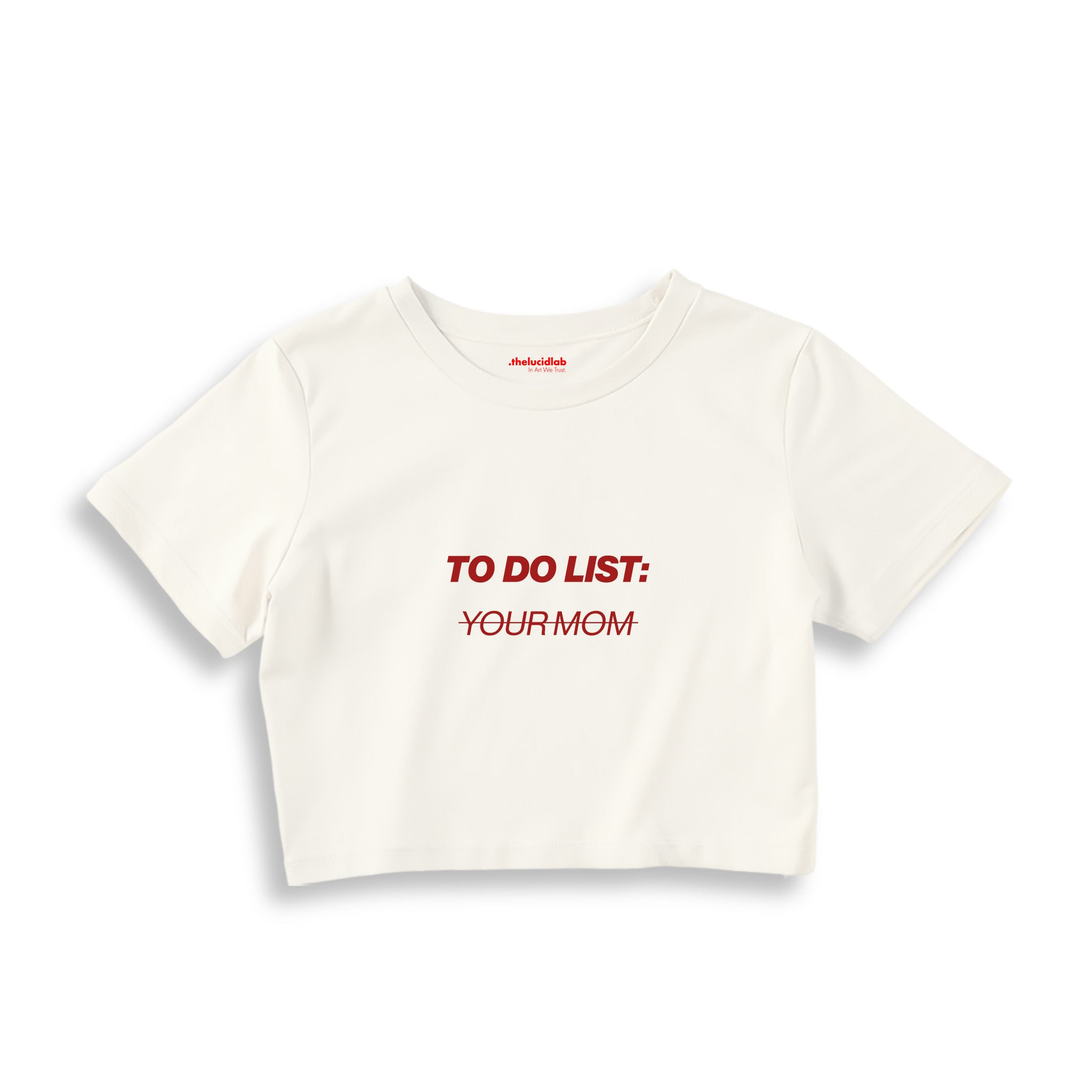To Do List Crop Tişört — Ekru