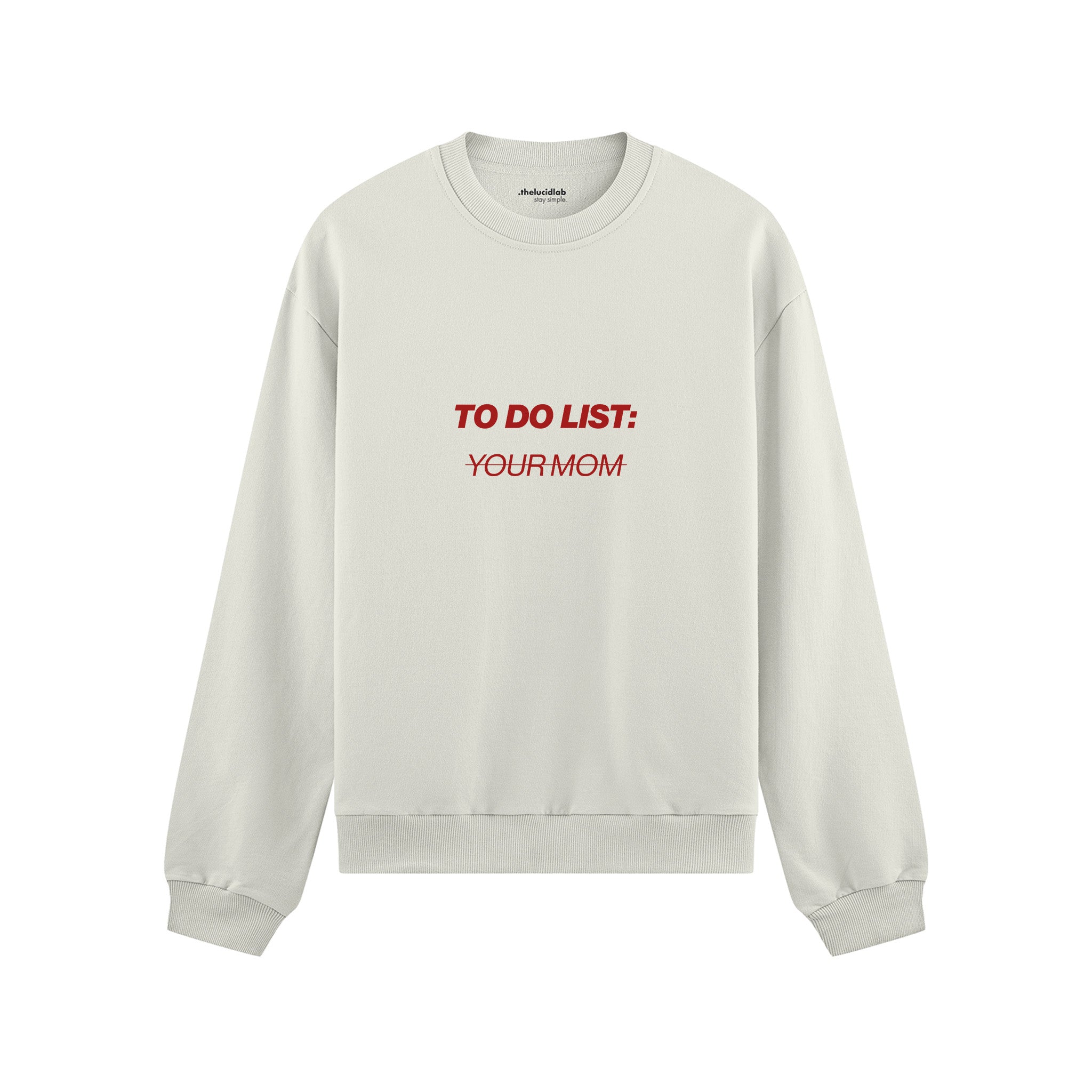 To Do List Oversize Sweatshirt - Beyaz - ön görünüm