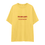 To Do List Oversize Tişört - Sarı - ön görünüm