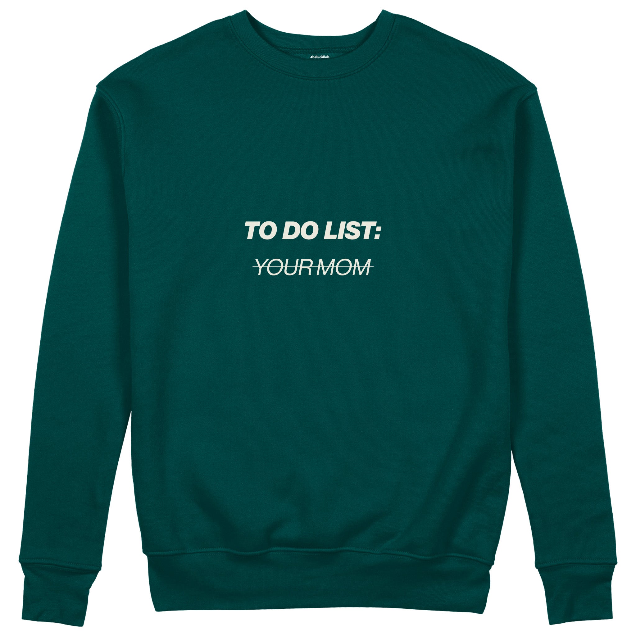 To Do List Sweatshirt - Koyu Yeşil - ön görünüm