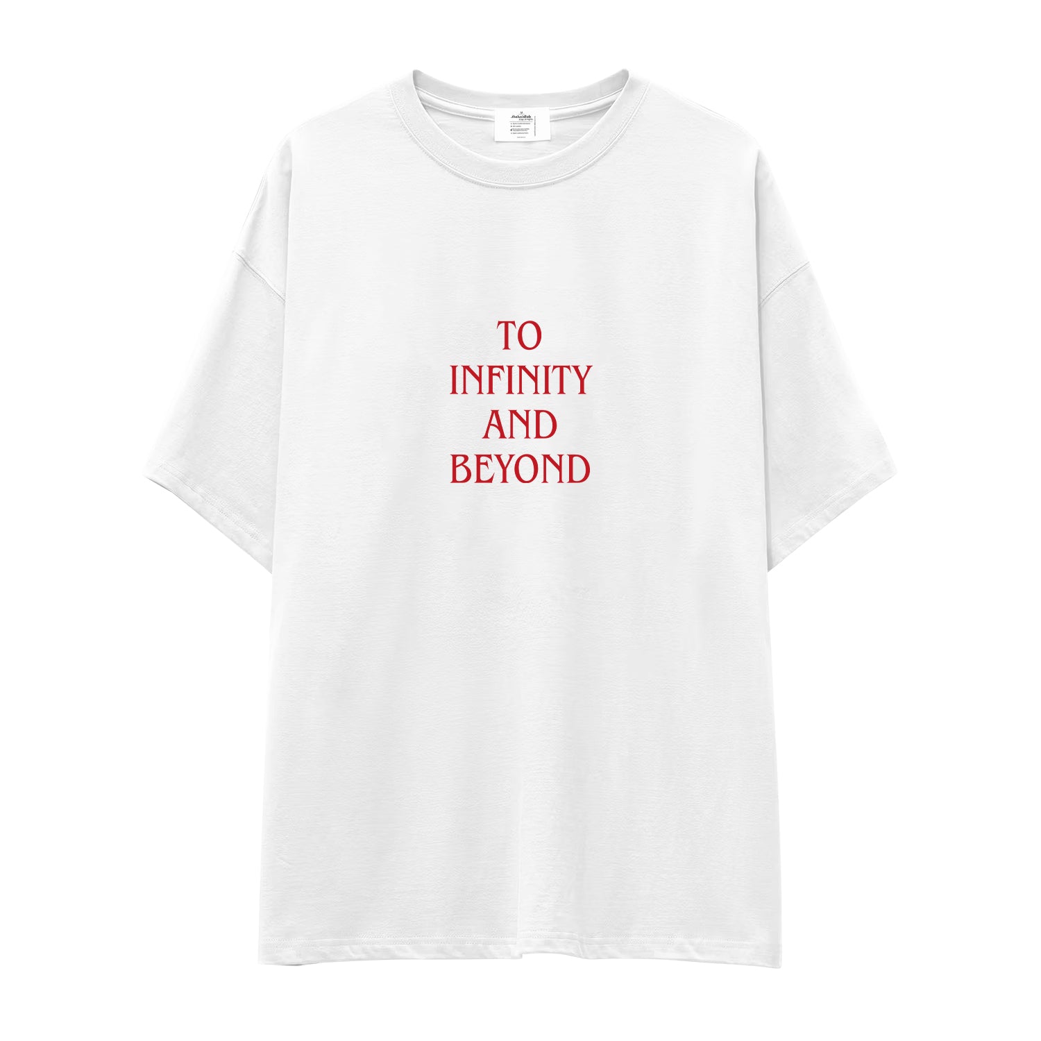 To Infinity and Beyond Oversize Tişört - beyaz