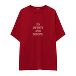 To Infinity and Beyond Oversize Tişört - kirmizi