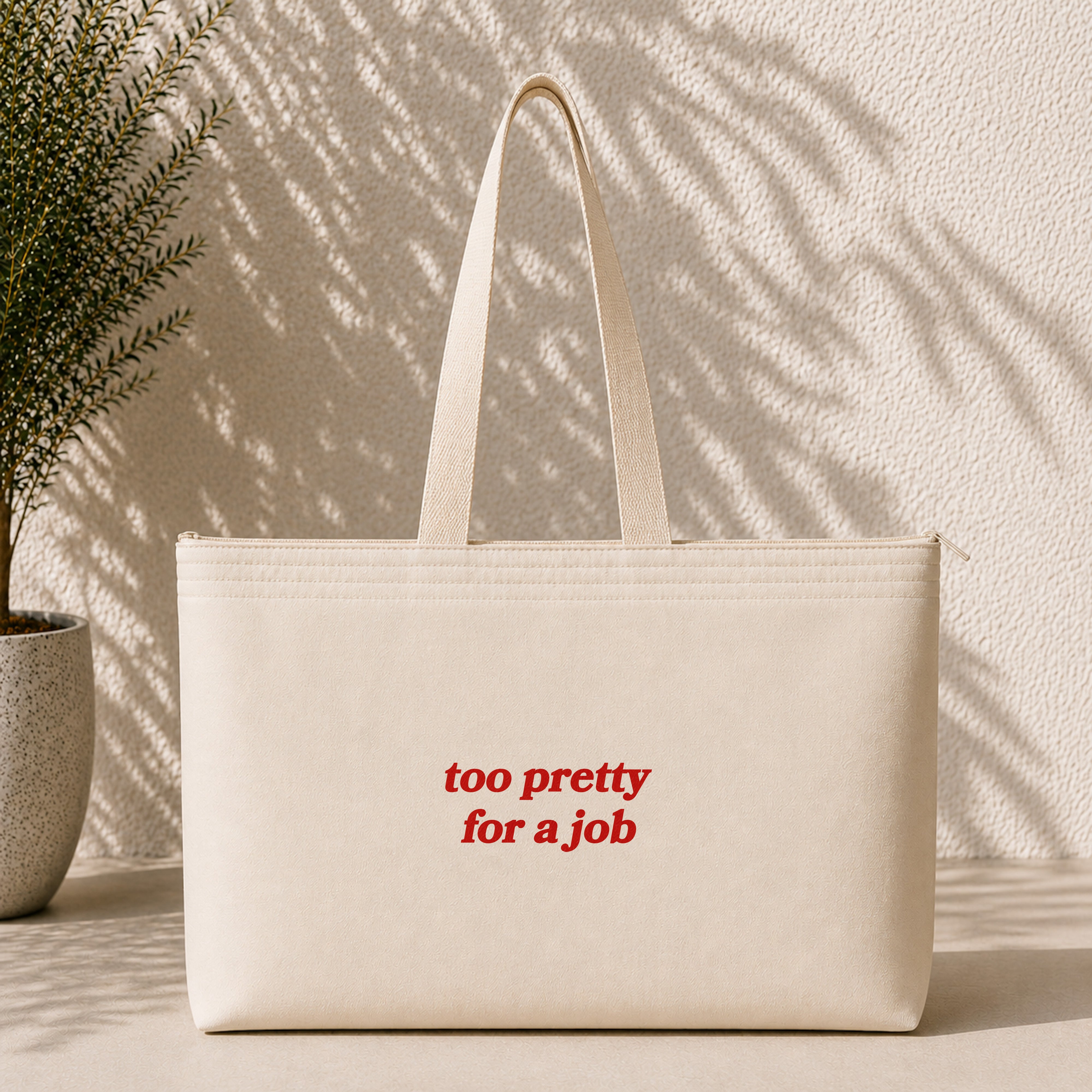 Too Pretty For A Job Weekend Tote Bag – ön görünüm