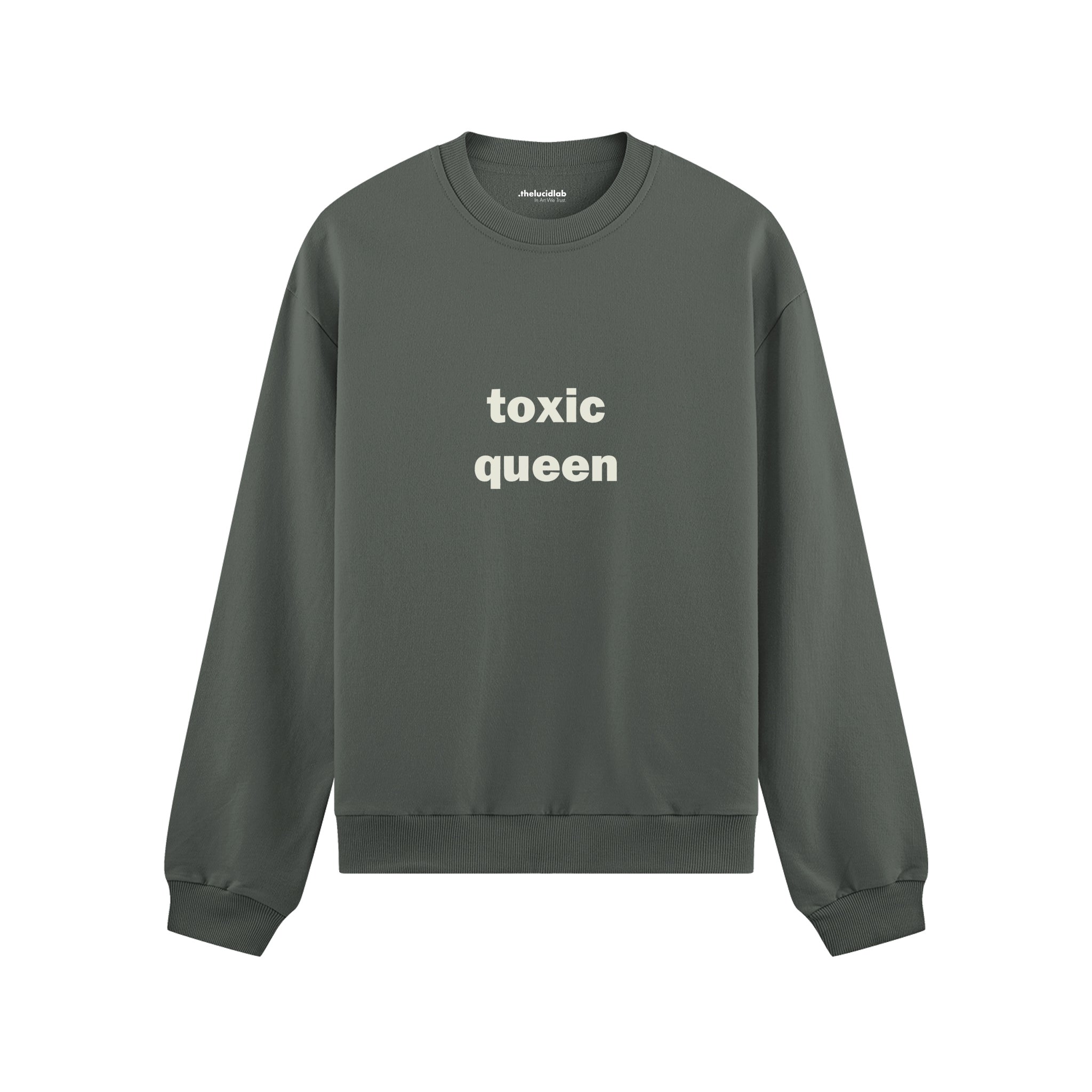 Toxic Queen Oversize Sweatshirt - Antrasit - ön görünüm