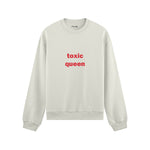 Toxic Queen Oversize Sweatshirt - Beyaz - ön görünüm