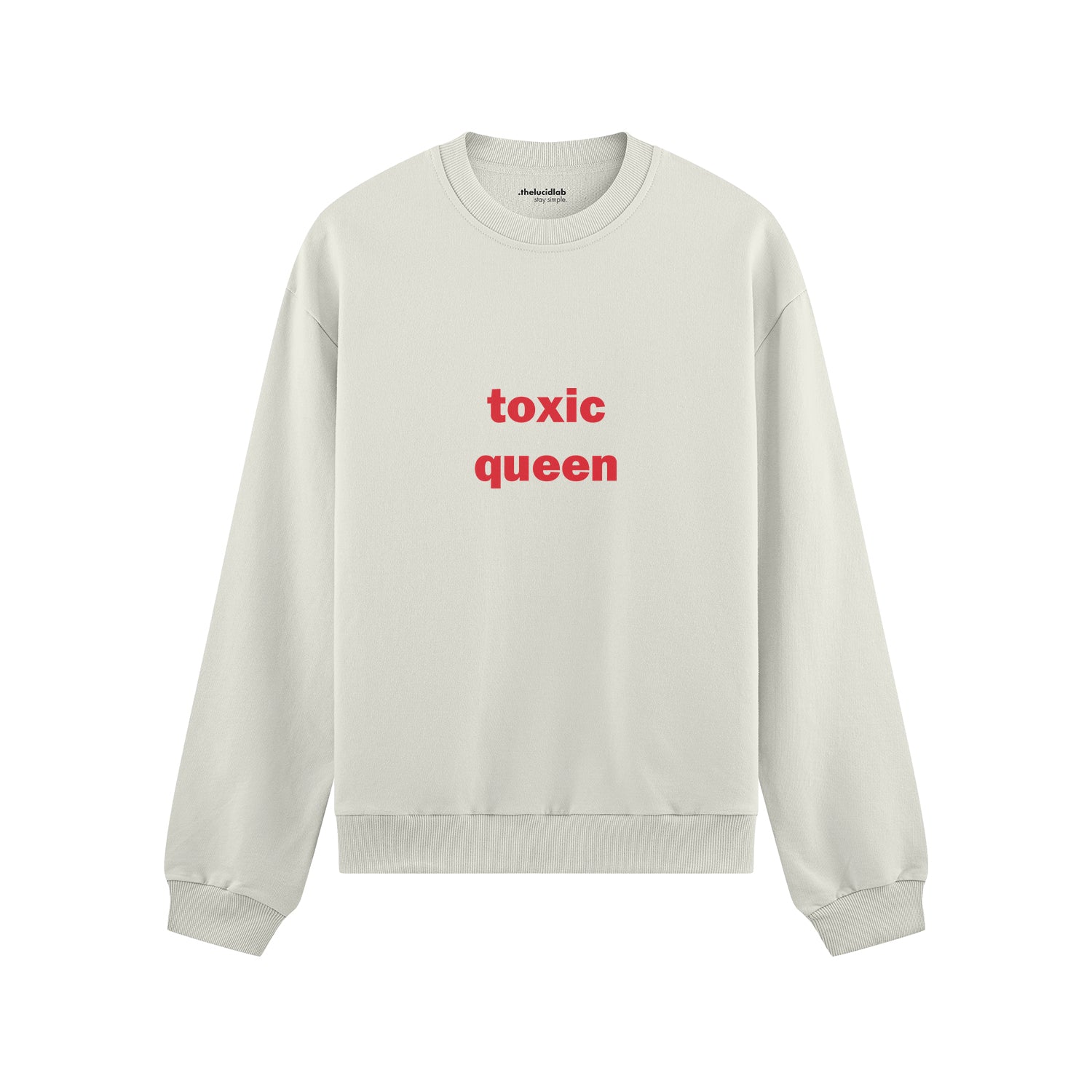 Toxic Queen Oversize Sweatshirt - Beyaz - ön görünüm