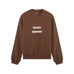 Toxic Queen Oversize Sweatshirt - Kahverengi - ön görünüm