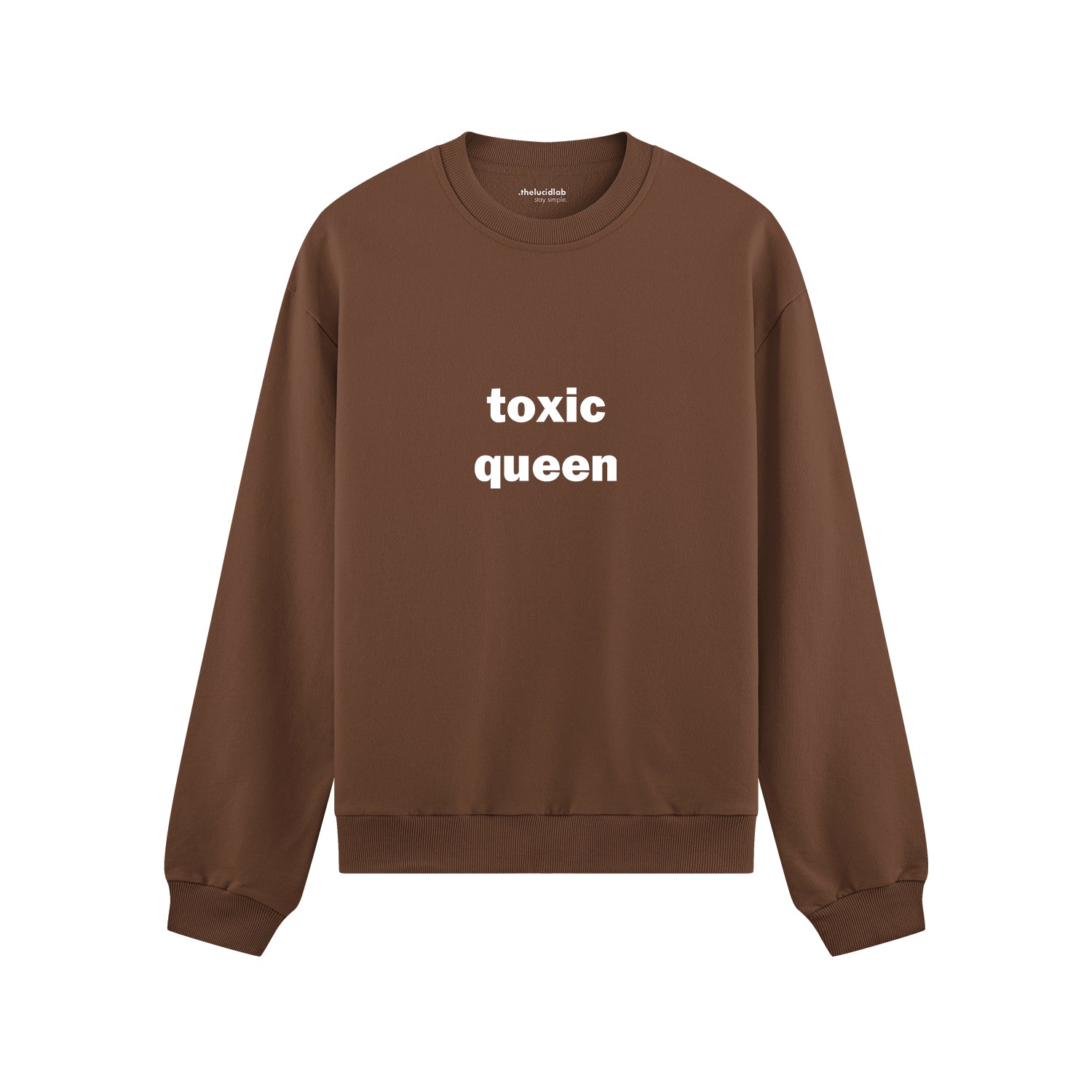 Toxic Queen Oversize Sweatshirt - Kahverengi - ön görünüm