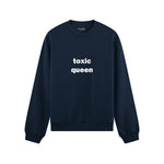 Toxic Queen Oversize Sweatshirt - Lacivert - ön görünüm