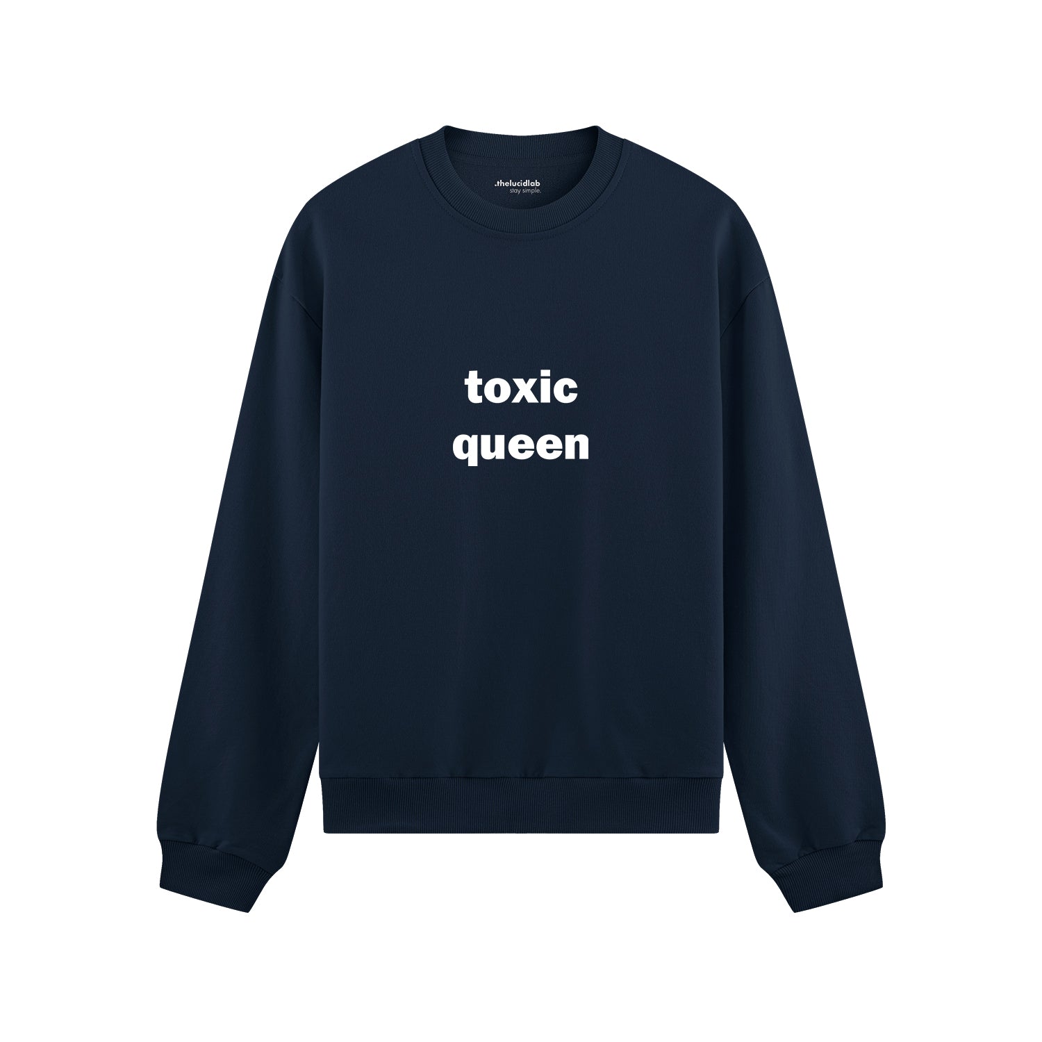 Toxic Queen Oversize Sweatshirt - Lacivert - ön görünüm