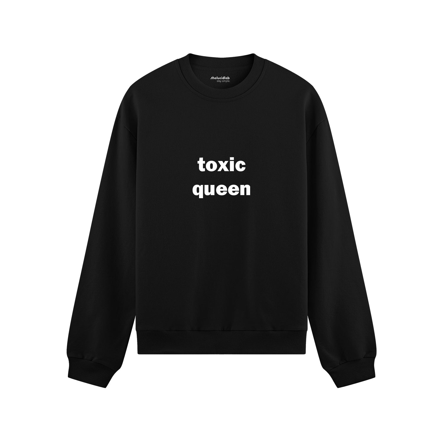 Toxic Queen Oversize Sweatshirt - Siyah - ön görünüm