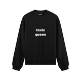 Toxic Queen Oversize Sweatshirt - Siyah - ön görünüm