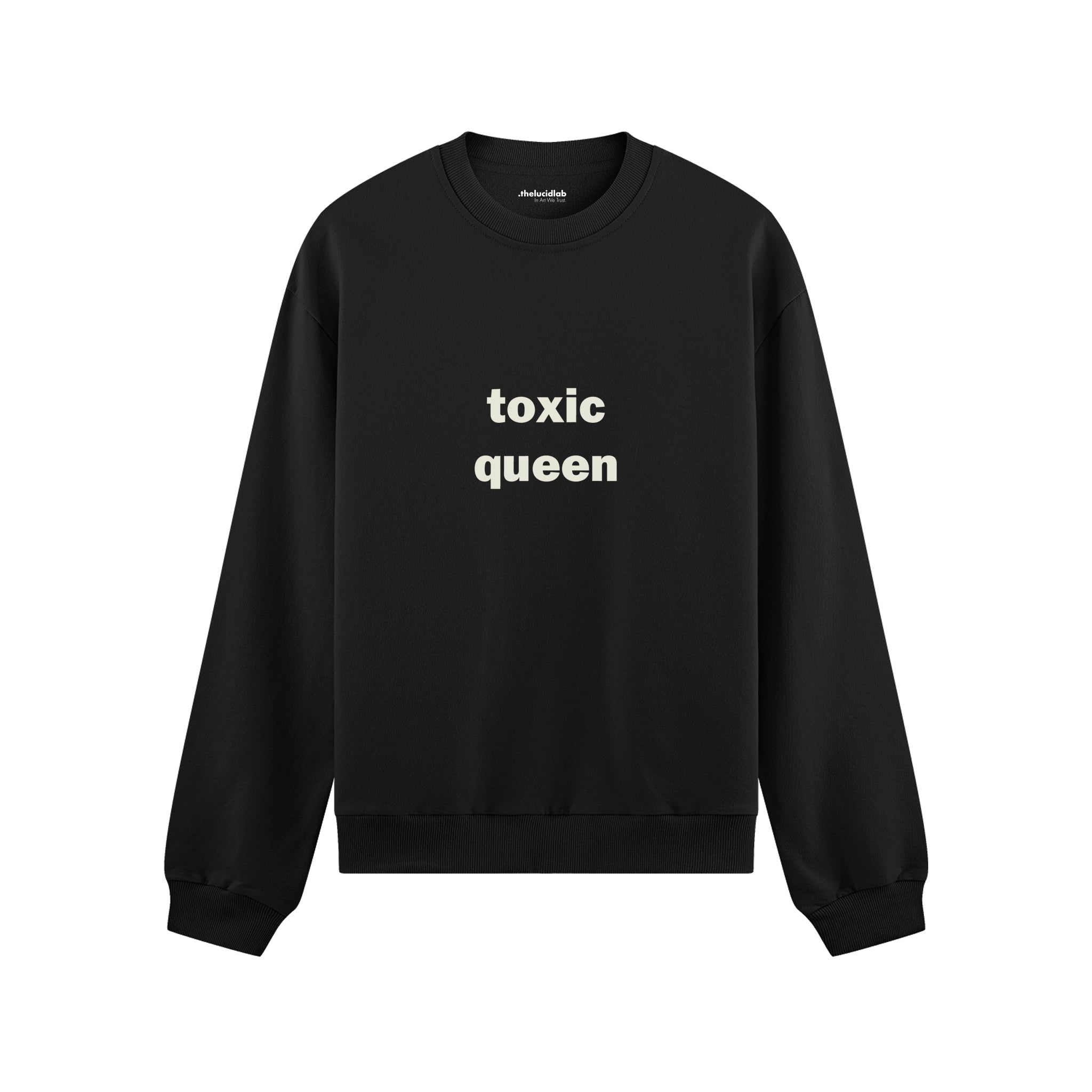 Toxic Queen Oversize Sweatshirt - Siyah - ön görünüm