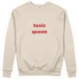 Toxic Queen Sweatshirt - Bej - ön görünüm