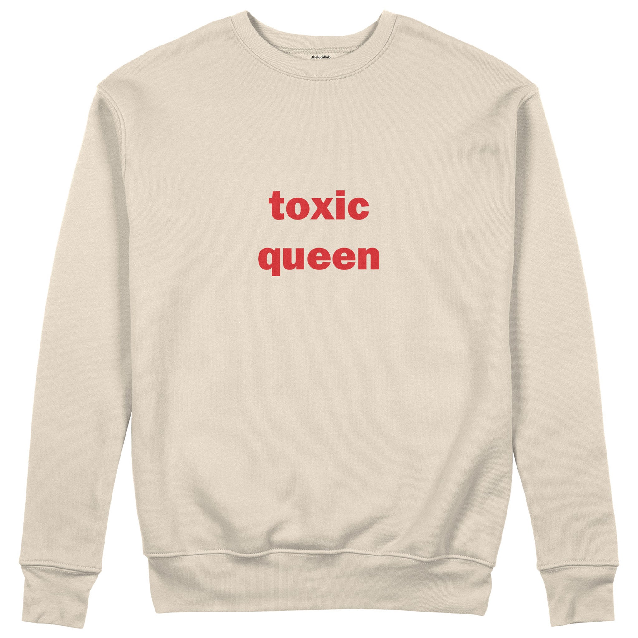 Toxic Queen Sweatshirt - Bej - ön görünüm