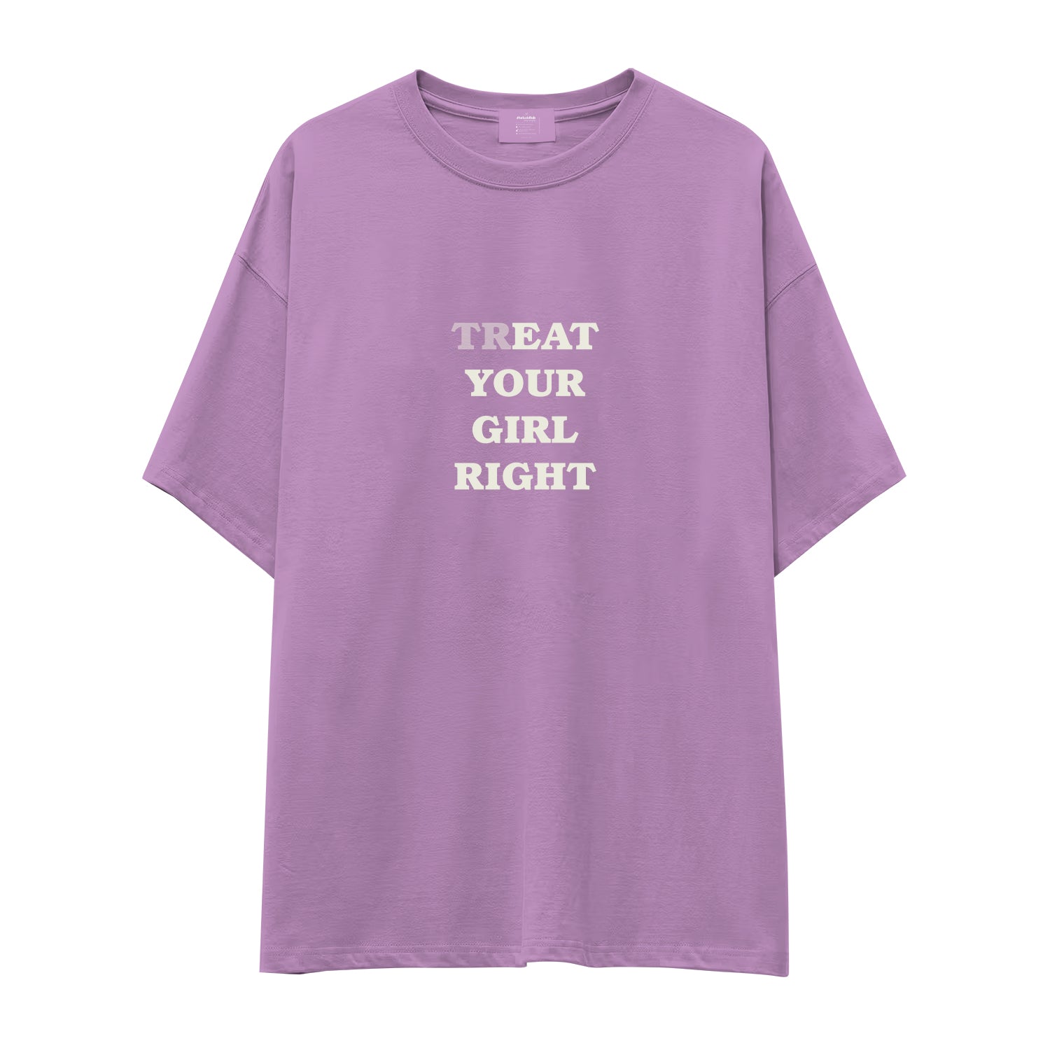 Treat Your Girl Right Oversize Tişört - lila