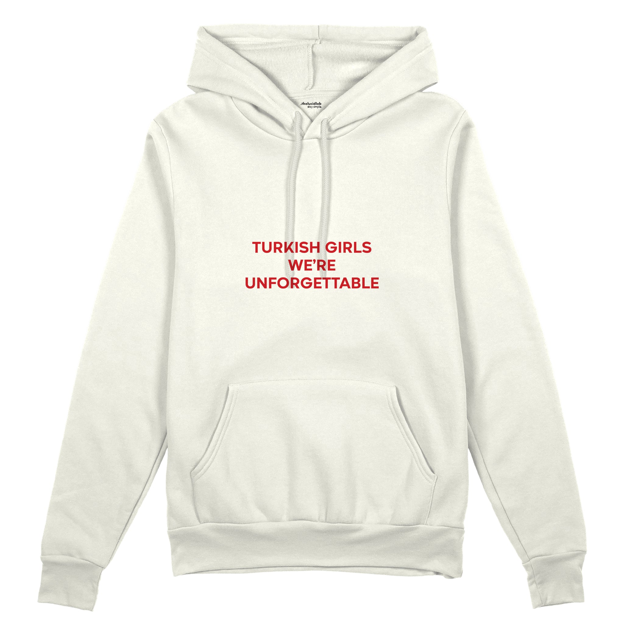 Turkish Girls Oversize Hoodie - Beyaz - ön görünüm