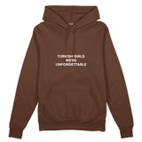 Turkish Girls Oversize Hoodie - Kahverengi - ön görünüm