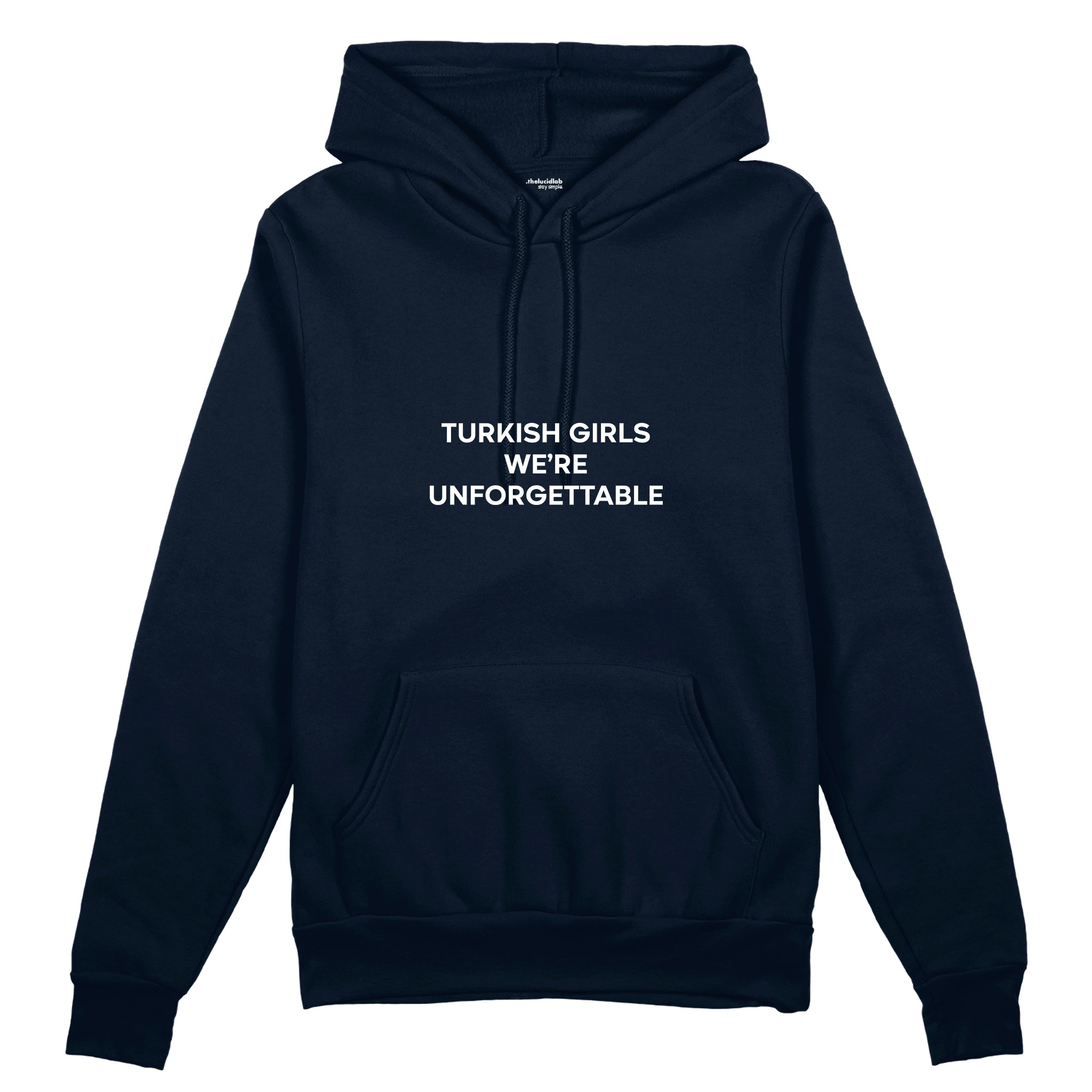 Turkish Girls Oversize Hoodie - Lacivert - ön görünüm