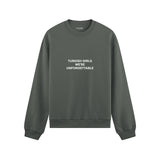 Turkish Girls Oversize Sweatshirt - Antrasit - ön görünüm