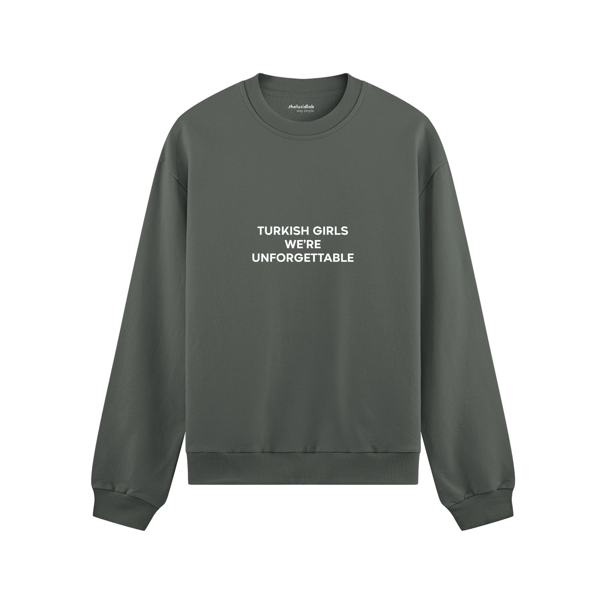 Turkish Girls Oversize Sweatshirt - Antrasit - ön görünüm
