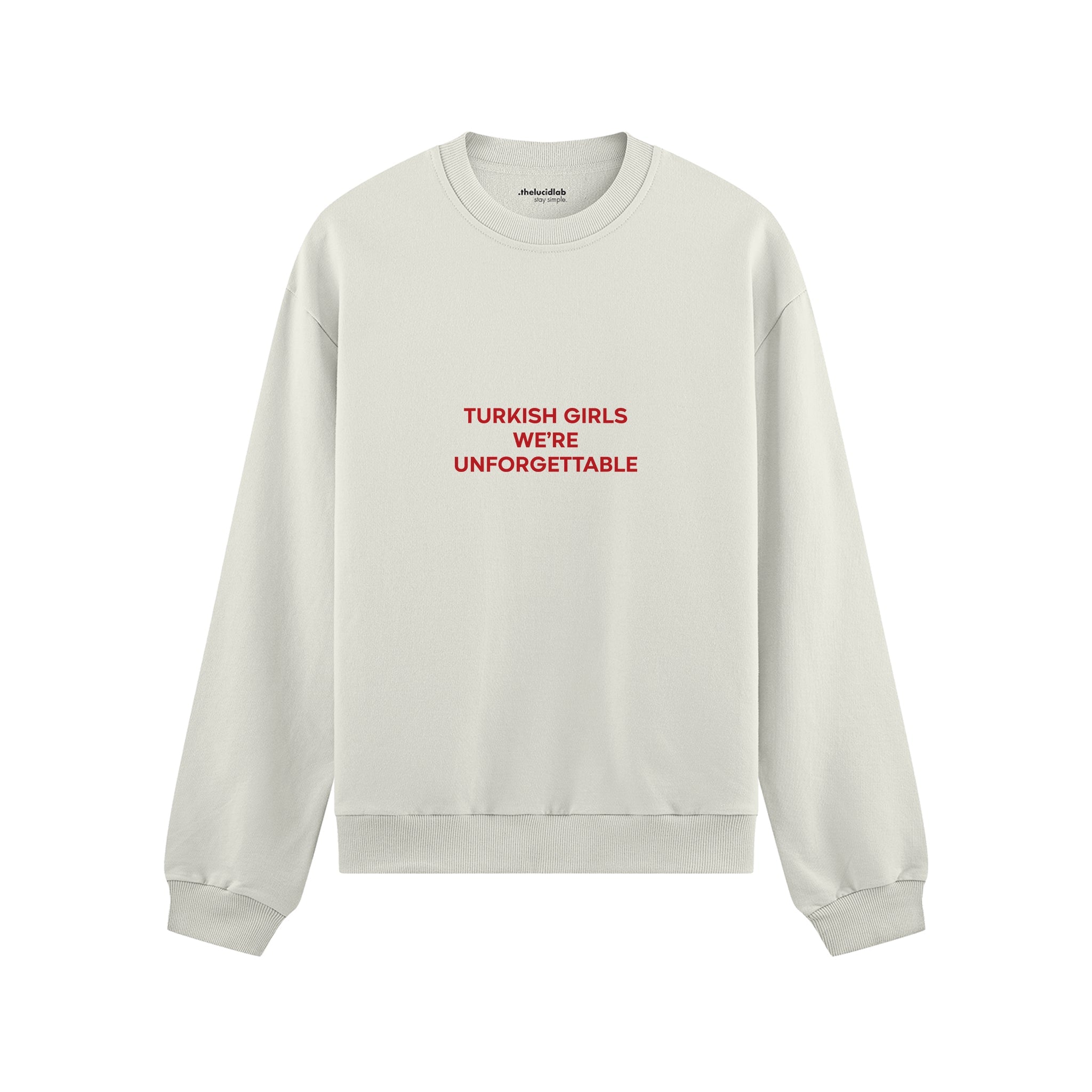 Turkish Girls Oversize Sweatshirt - Beyaz - ön görünüm