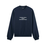 Turkish Girls Oversize Sweatshirt - Lacivert - ön görünüm