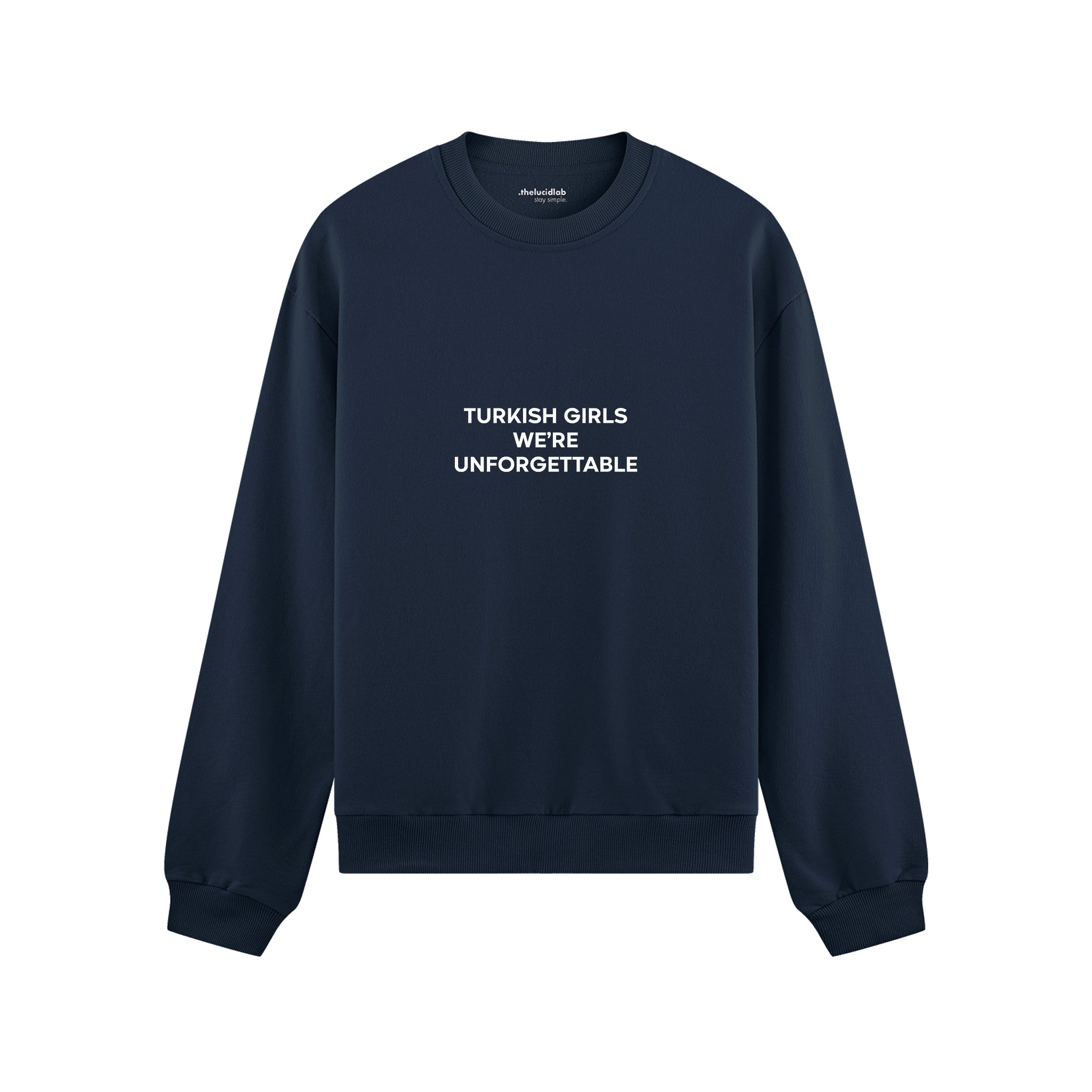 Turkish Girls Oversize Sweatshirt - Lacivert - ön görünüm