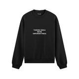 Turkish Girls Oversize Sweatshirt - Siyah - ön görünüm
