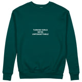Turkish Girls Sweatshirt - Koyu Yeşil - ön görünüm