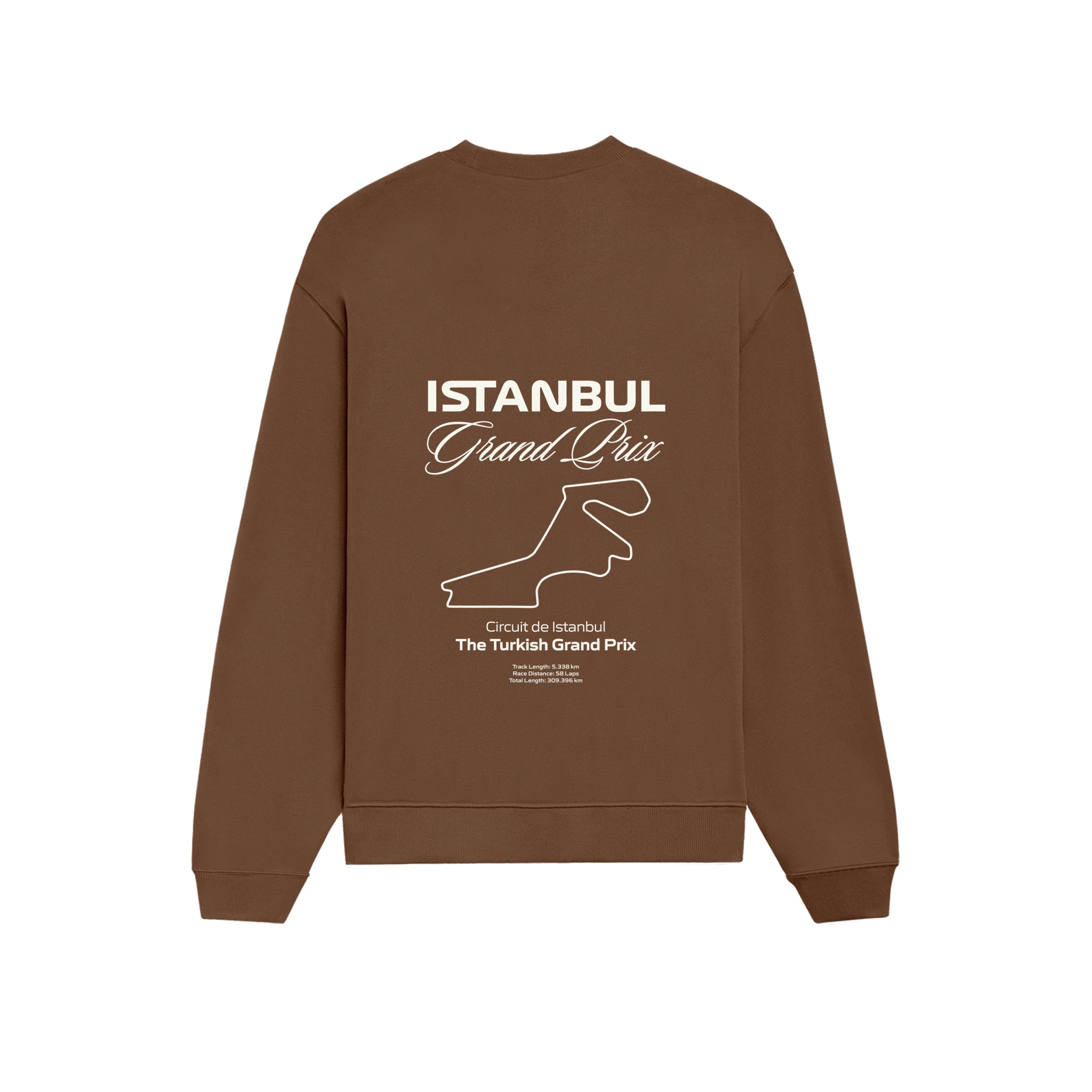 Türkiye Grand Prix Oversize Sweatshirt - Kahverengi - arka görünüm