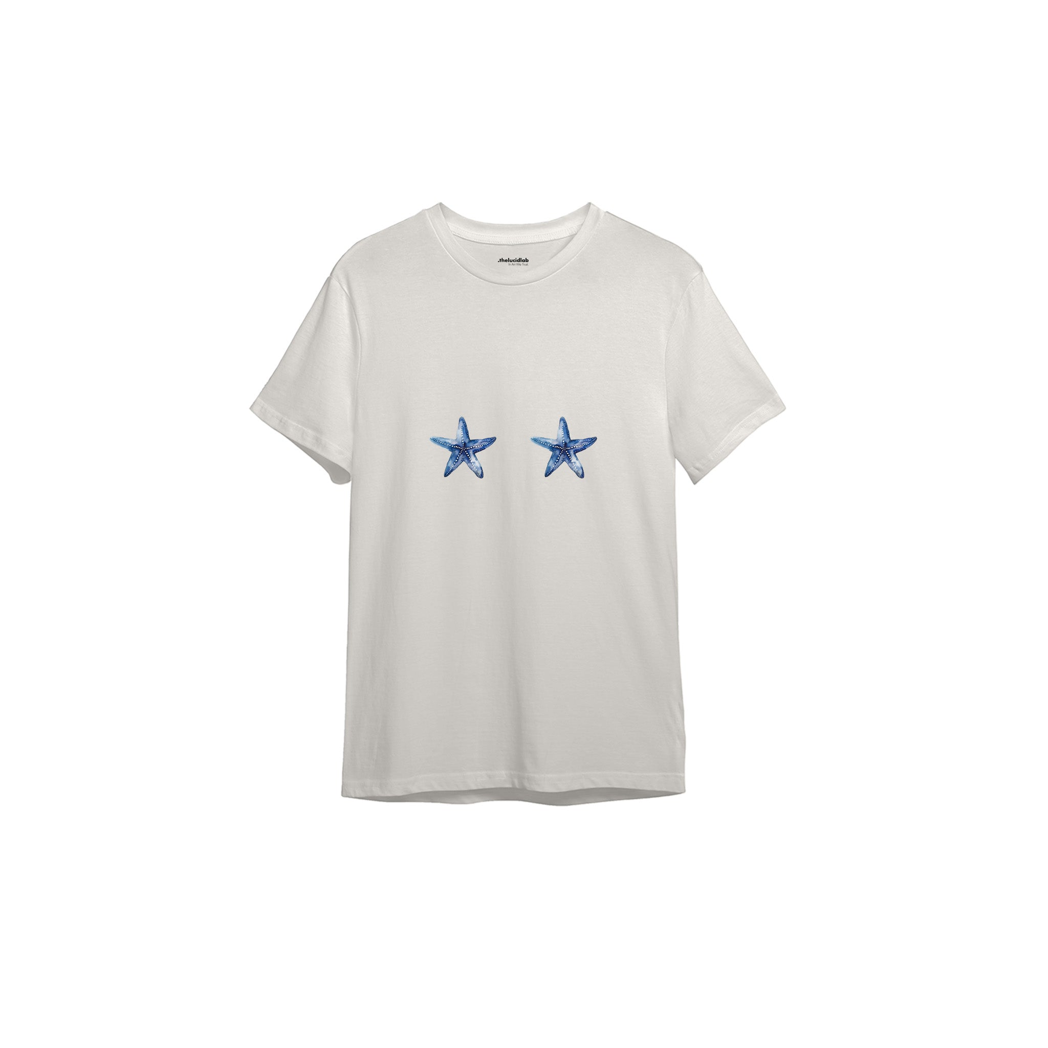 Two Stars Up Tişört — Ekru